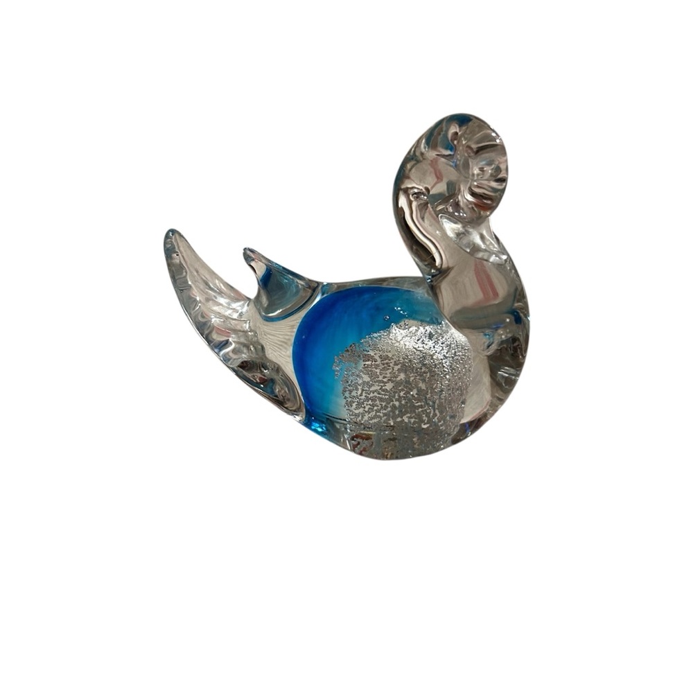 Murano Blue and Silver Glass Sculpture